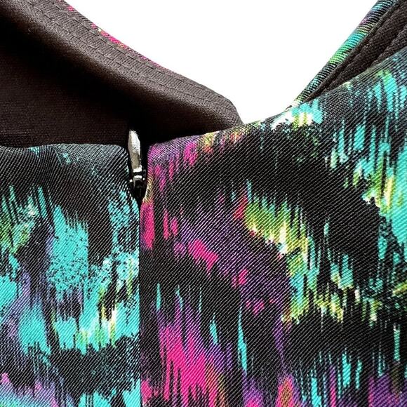 Jones Wear Dress Multicolor Print Boat Neckline Sleeveless Sheath Dress Size 10 - Picture 7 of 7